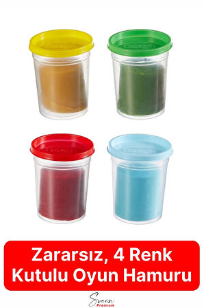 Eğitici Yaratıcı 4x120 gr Play Dough Zararsız Çocuklar İçin Güvenli Eğlenceli Oyun Hamuru Seti