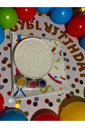 Mandala Bardak Altlığı Taş Boyama Seti, Kendin Yap, Doğum Günü Hediyesi 6 Adet