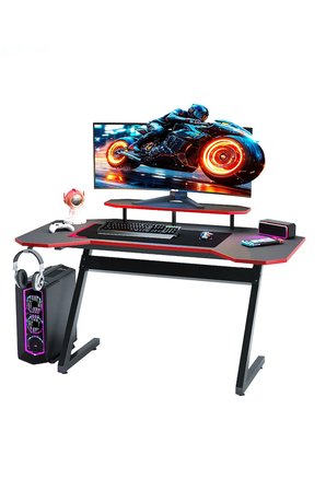 Profesyonel Oyuncu Masası Antrasit - RGB LEDLİ - Bilgisayar Masası - Gamer - Çalışma Masası - 140*75*70 cm