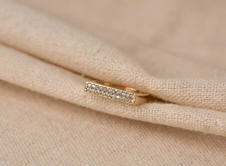 Altın Sade Taşlı Yüzük