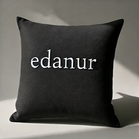 Demor Home Kişiye Özel Nakışlı Soft Series Panter Siyahı Kırlent, Yastık Kılıfı