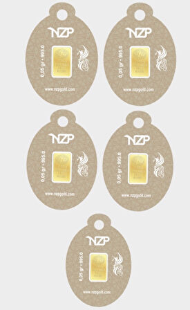 0.05 Gram 24 Ayar Altın - 5 Adet