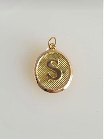 ÖZDEN KUYUMCUSU 14 Ayar Altın Vintage Oval S Harf Kolye Ucu ÖZDEN KUYUMCUSU 