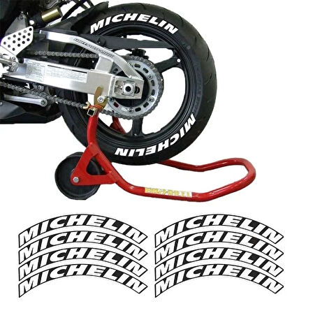 GOGO 8 Adet Michelin Motosiklet Ve Otomobil Uyumlu Michelin Lastik Yazısı Sticker Arma