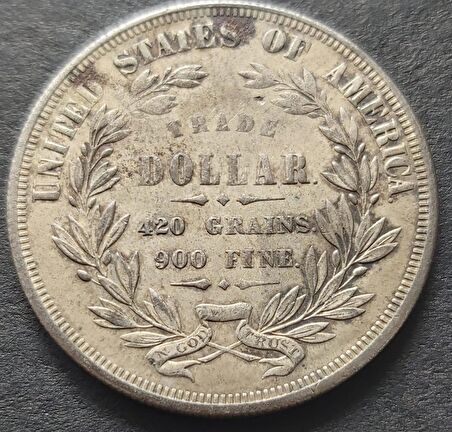 1872 Amerikan Ticaret Doları Eski Yabancı Madeni Para