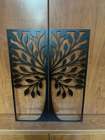 Modern Siyah Yaşam Ağacı Metal Duvar Dekoru