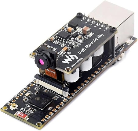 Waveshare ESP32-S3 PoE ETH Ethernet Geliştirme Kartı - Wi-Fi, Bluetooth ve PoE Modülü Dahil