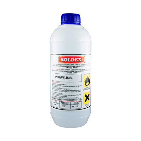 Soldex (İPA) İzopropil Alkol 1 Lt %99,9 Saf - Flux Atığı Temizleme, İnceltme (Sanayi Tip), Isopropyl Alcol