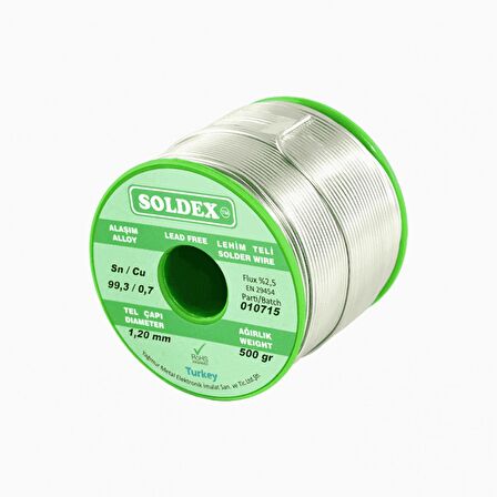 Soldex SCN100 Gümüşsüz Özel Alaşım Lehim Teli 500 Gr - 0.75 mm