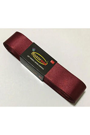 Nazarone Saten Kurdele 3CM/10METRE BORDO