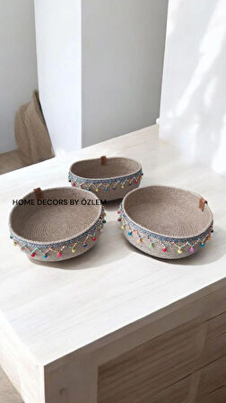 Hasır sepet düzenleyici organizer saklama kutusu hasır sepet takımı el emeği handmade 