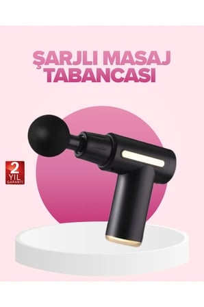 Derin Kas Terapili, 6 Kademeli Masaj Tabancası, 4 Başlıklı, Şarjlı ve Sessiz