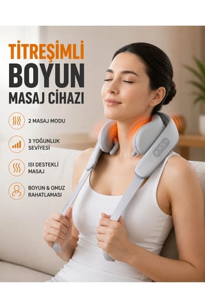 Boyun Masaj Aleti, Biyonik Yoğurma Teknolojili, 1800mAh Şarjlı