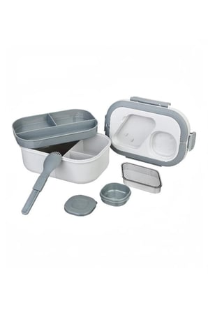 Beslenme Kutusu 2 Katlı Lunch Box Kilitli Kapak Yemek Kabı - 2 Katlı Bölmel