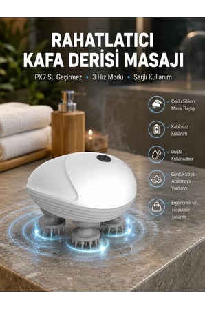 Derin Kafa Masajı Elektrikli Rahatlatıcı Alet, Sıkma ve Gerginlik Azaltıcı