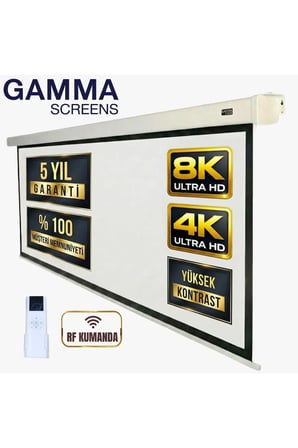 Yüksek Çözünürlüklü 200x200 cm Elektrikli Projeksiyon Perdesi