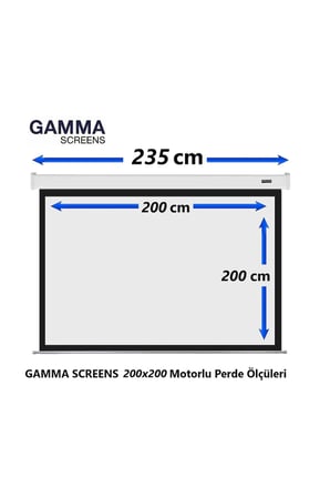 Yüksek Çözünürlüklü 200x200 cm Elektrikli Projeksiyon Perdesi