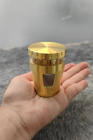 50mm Gold Pencereli Herbal Öğütücü, Baharat ve Tütün Parçalayıcı