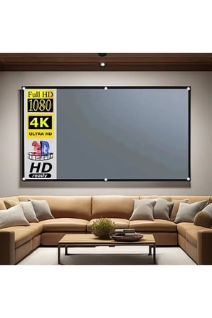 100" 16:9 ALR Gri Projeksiyon Perdesi, Taşınabilir, Duvar Askı Aparatlı