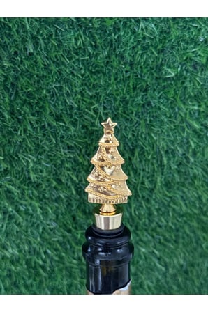 Yılbaşı Temalı Gold Metal Şişe Tıpası