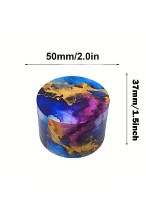 Çok Renkli 50 mm 4 Katlı Metal Grinder, Şık ve Yapışmaz Hazneli