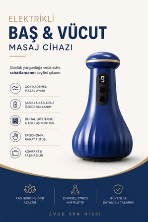 Şarjlı Dijital Vücut Masaj Cihazı, Rahatlatıcı ve Pratik Kullanım