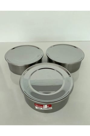Sefer Tası 3 Lü 5 Kişilik Yemek Saklama Kabı 21x7 Cm