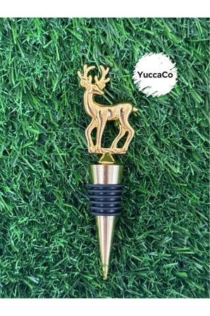 Ren Geyiği Yılbaşı Temalı Gold Metal Şişe Tıpası