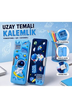 Uzay Temalı Dayanıklı Kalem Kutusu, Şık ve Fonksiyonel Tasarım