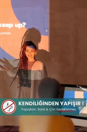 Yapışkansız 100x150 cm Projeksiyon Perdesi, Duvar Sineması ve Sunum Perdesi