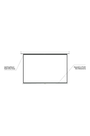 180x180cm Siyah Arkası Storlu Projeksiyon Perdesi