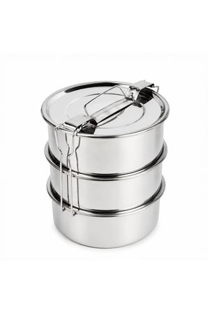3 Katlı Çelik Sefer Tası 16 cm