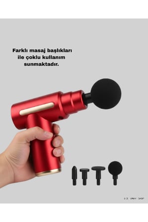Kas Gevşetici Masaj Aleti, 4 Başlık, Ayarlanabilir Hız, Rahatlatıcı Kullanım