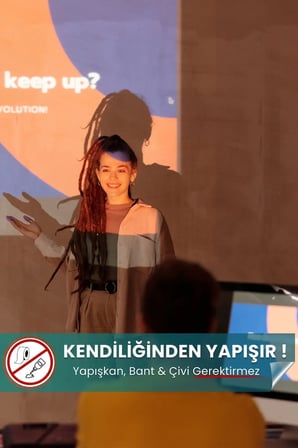 150x220 cm Yapışkansız Çivisiz Ev Sineması Projeksiyon Perdesi