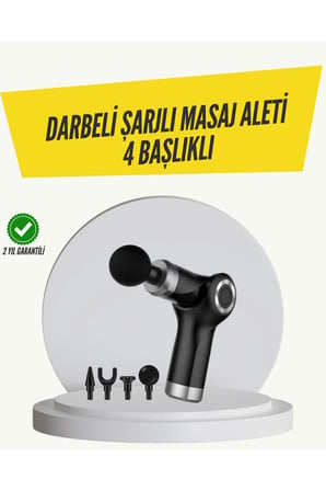 Mini Masaj Tabancası, 4 Başlık, 6 Hız, Hafif ve Taşınabilir
