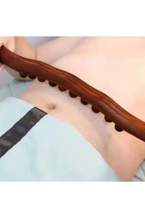 60 cm Doğal Ahşap Masaj Sopası, Rahatlatıcı ve Hafif Kullanım