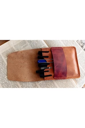 Şık Deri Kalemlik, 8-9 Kalemlik, 28x13 cm, Kalem Koruma Kutu