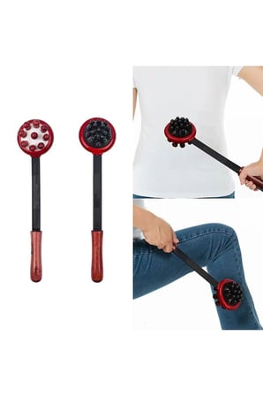 Çift Taraflı Ergonomik Masaj Aleti, Sırt ve Bacak Rahatlatıcı 34cm