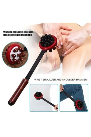 Çift Taraflı Ergonomik Masaj Aleti, Sırt ve Bacak Rahatlatıcı 34cm