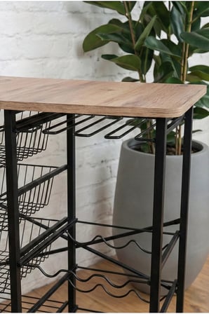 Çekmeceli Metal Tekerlekli İçki Standı