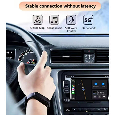 Ozmik  CarPlay Type-C/USB Kablosuz Android Otomatik Akıllı Dongle 2'si 1 Arada Adaptör 5.8Ghz WiFi 