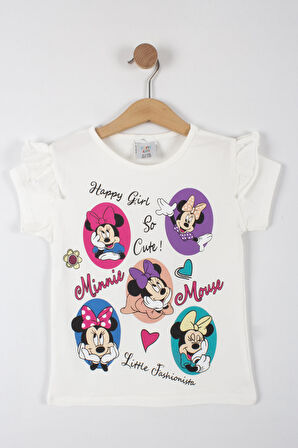 Minnie Mouse Kalp Baskılı Kız Çocuk Taytlı Alt Üst Takım