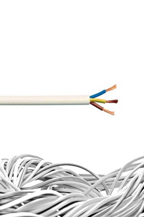 60 Metre 3x1,5 Ttr H05VV-F Beyaz Öznur Kablo
