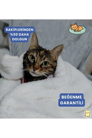 Yumuşak Peluş Wellsoft Kedi ve Köpek Battaniyesi 90x60 cm Beyaz
