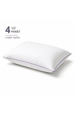 Eco Biyeli Yastık 4'li Paket 50x70 cm 700 gr Boncuk Silikon Elyaf Dolgulu -