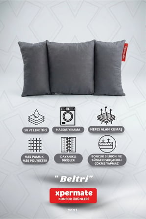 Üç Bölümlü Bel Sırt Destek Minderi Yıkanabilir