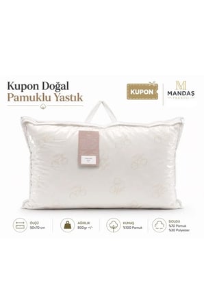 Pamuklu Yastık 800gr Çantalı 50x70