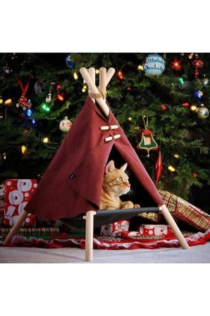 Konforlu ve şık Bordo Kedi Evi, Yatağı ve Barınağı