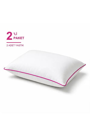 Biyeli Yastık 2'li Paket 50x70 cm 900 gr Boncuk Silikon Elyaf Dolgulu Fuş