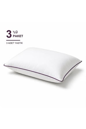 Biyeli Yastık 3'li Paket 50x70 cm 700 gr Boncuk Silikon Elyaf Dolgulu